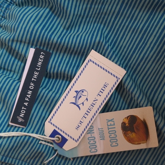 Southern Tide Men's Blue Striped 6in Felton Stripe Swim Trunks NWT Size XXL - Picture 2 of 7